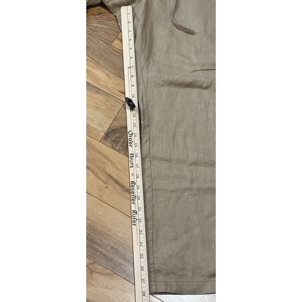 Tasso Elba Mens 37x28 Beige Linen Draw String Loose Trousers Beach Wedding